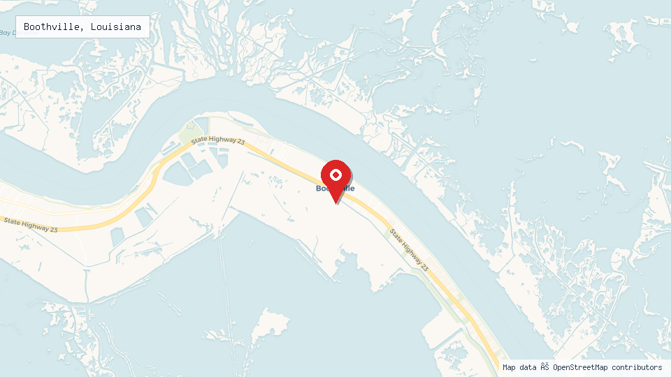Street map of Boothville, Louisiana with location pin