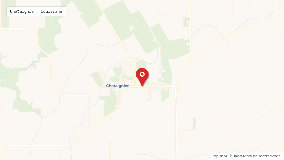 Street map of Chataignier, Louisiana with location pin