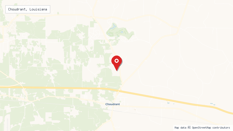 Street map of Choudrant, Louisiana with location pin