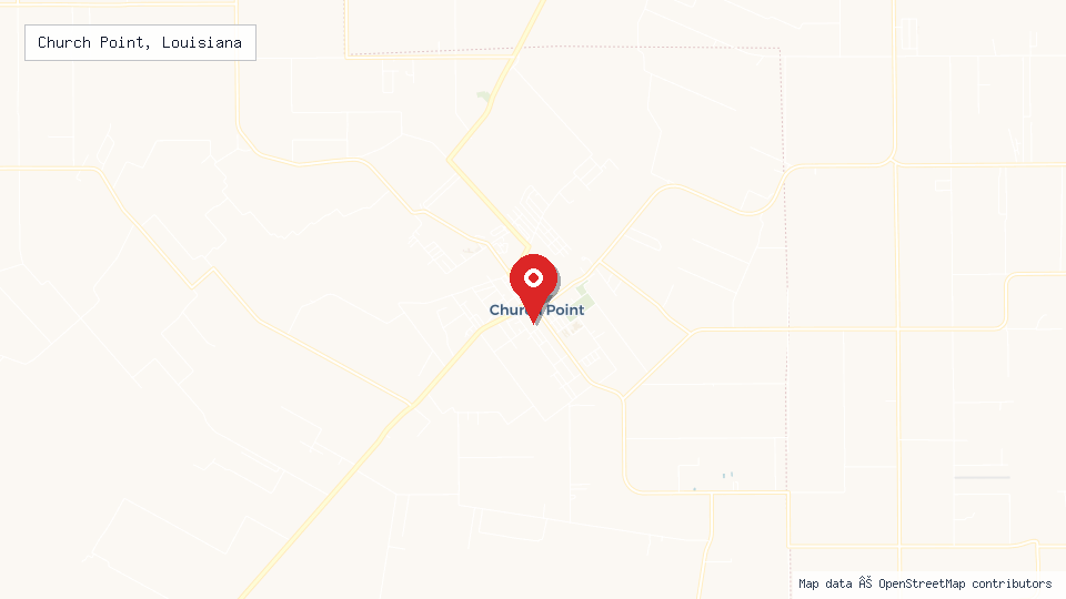 Street map of Church Point, Louisiana with location pin