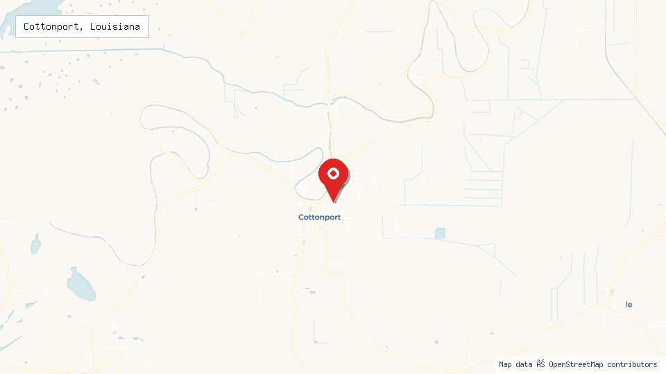 Street map of Cottonport, Louisiana with location pin