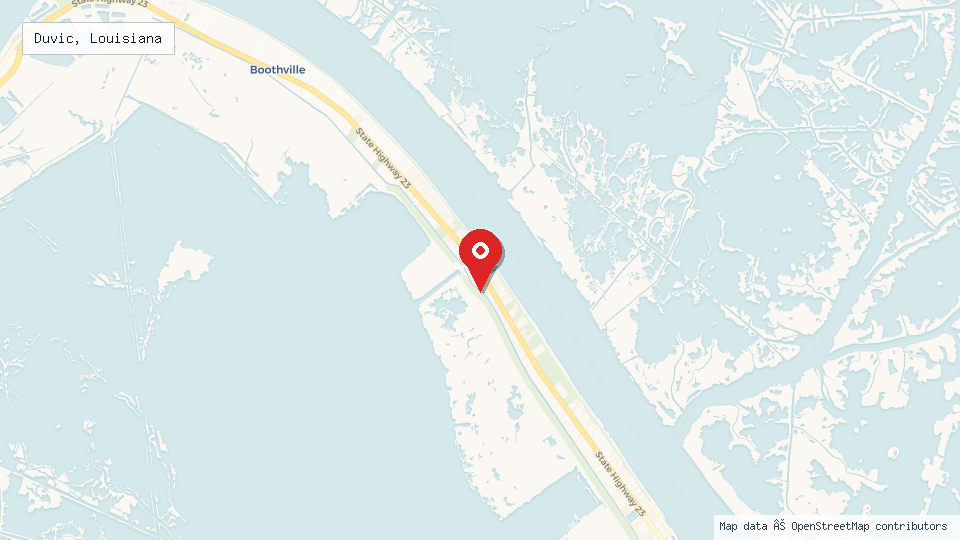 Street map of Duvic, Louisiana with location pin