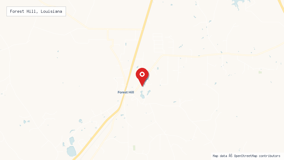 Street map of Forest Hill, Louisiana with location pin