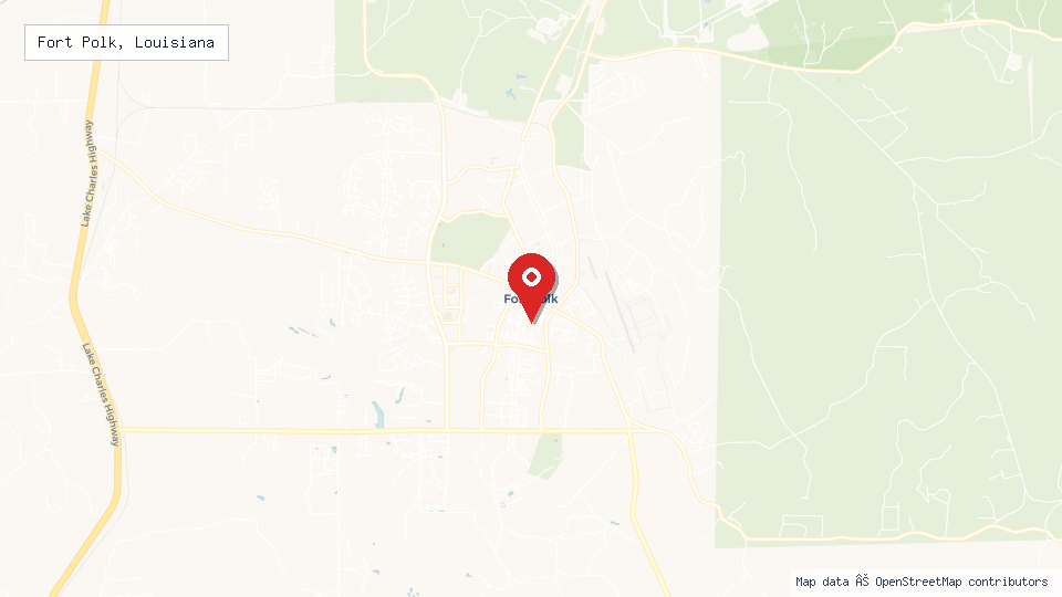 Street map of Fort Polk, Louisiana with location pin