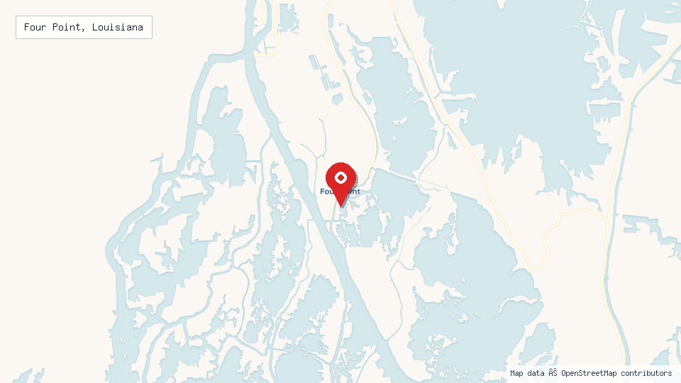 Street map of Four Point, Louisiana with location pin