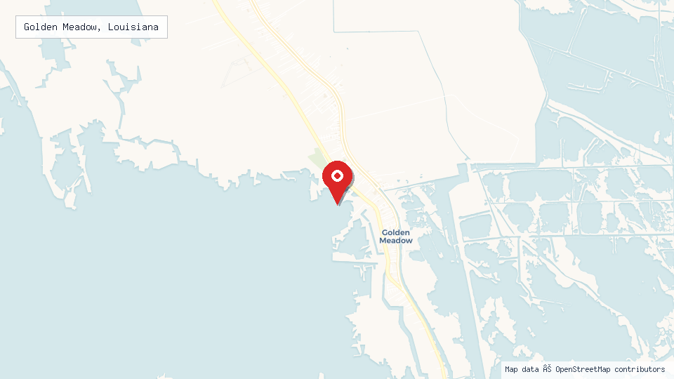 Street map of Golden Meadow, Louisiana with location pin