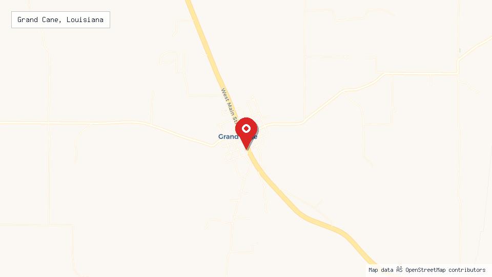 Street map of Grand Cane, Louisiana with location pin
