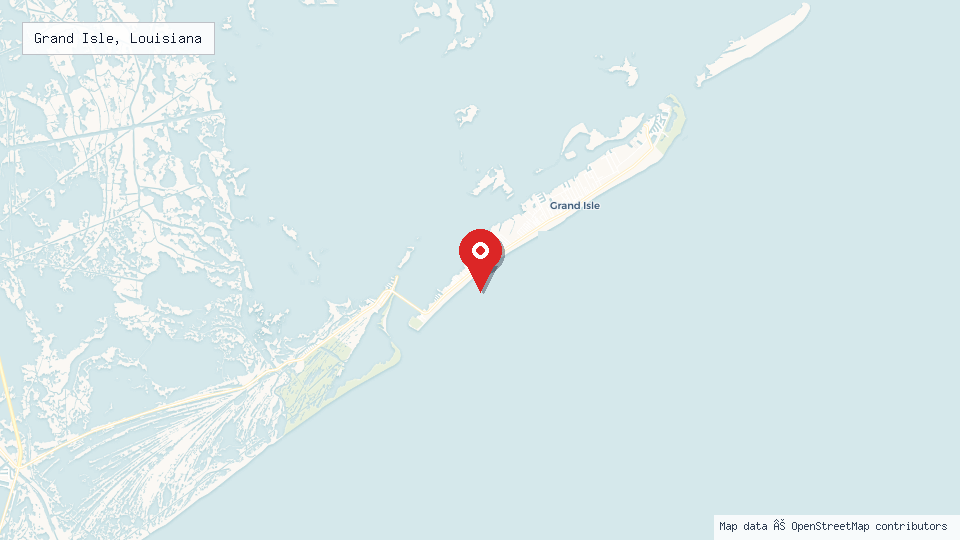 Street map of Grand Isle, Louisiana with location pin