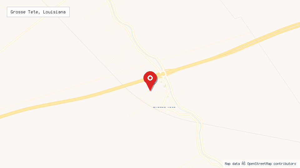 Street map of Grosse Tete, Louisiana with location pin
