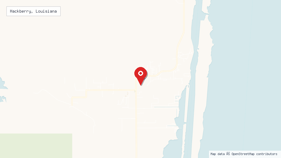 Street map of Hackberry, Louisiana with location pin