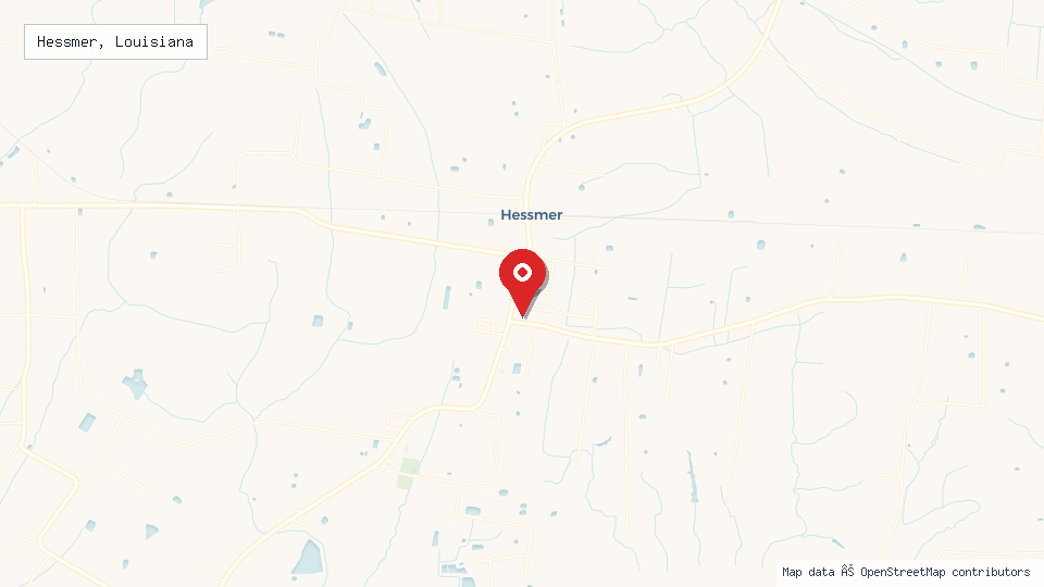 Street map of Hessmer, Louisiana with location pin
