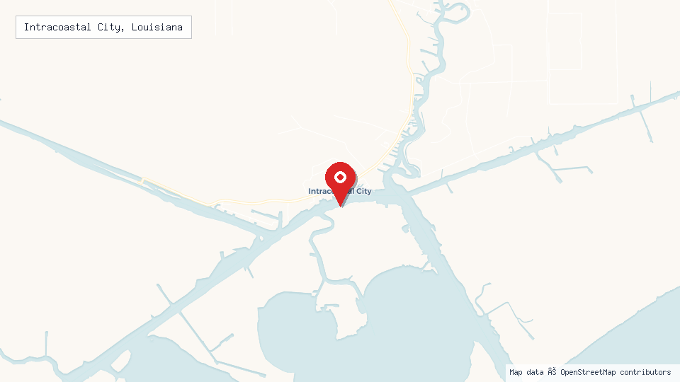 Street map of Intracoastal City, Louisiana with location pin