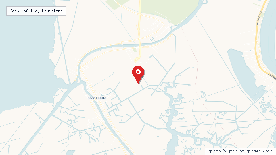 Street map of Jean Lafitte, Louisiana with location pin