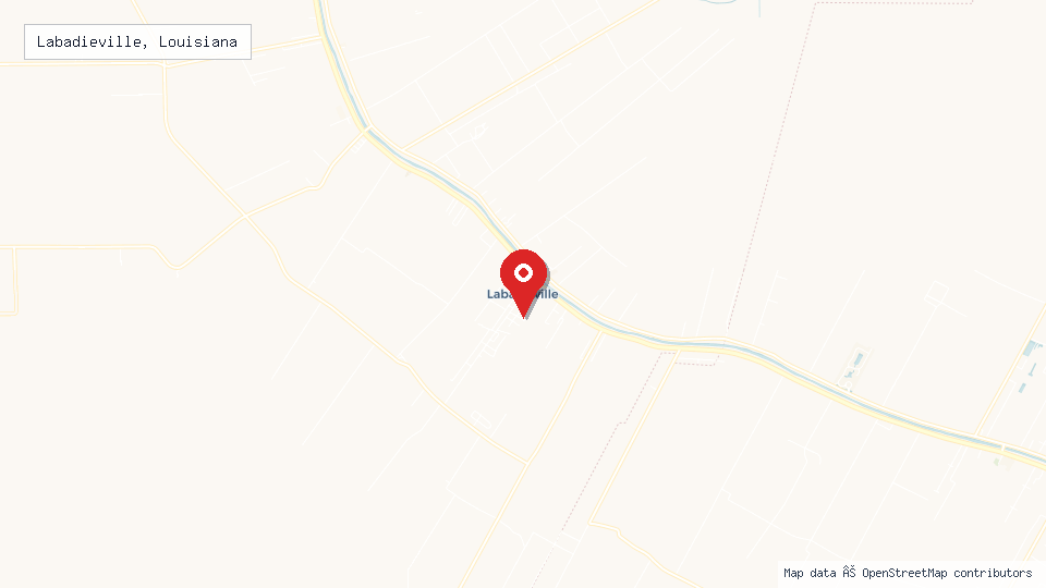 Street map of Labadieville, Louisiana with location pin