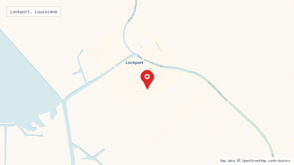 Street map of Lockport, Louisiana with location pin