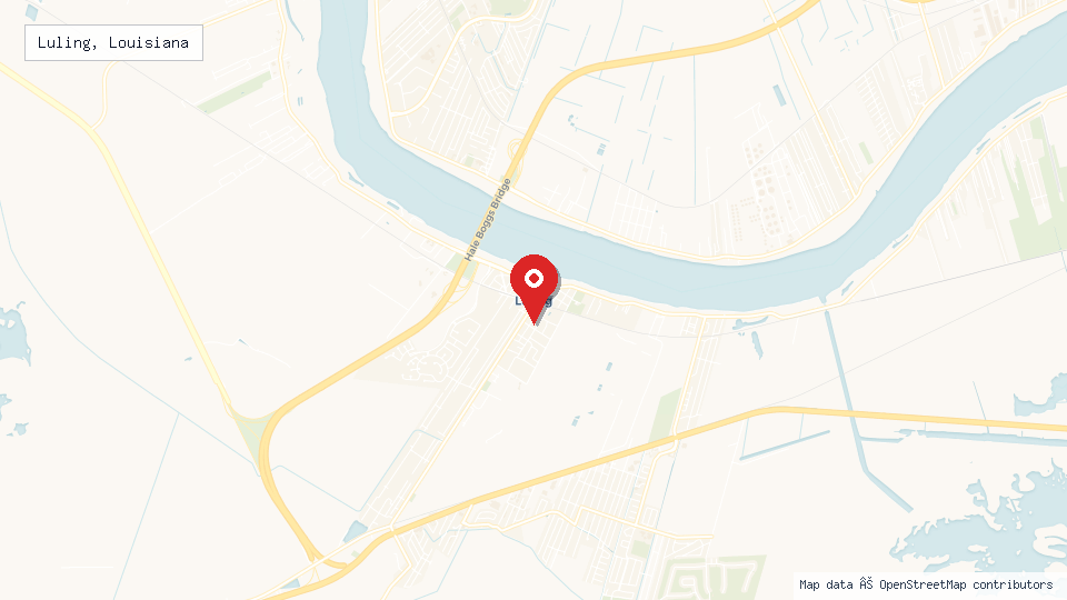 Street map of Luling, Louisiana with location pin
