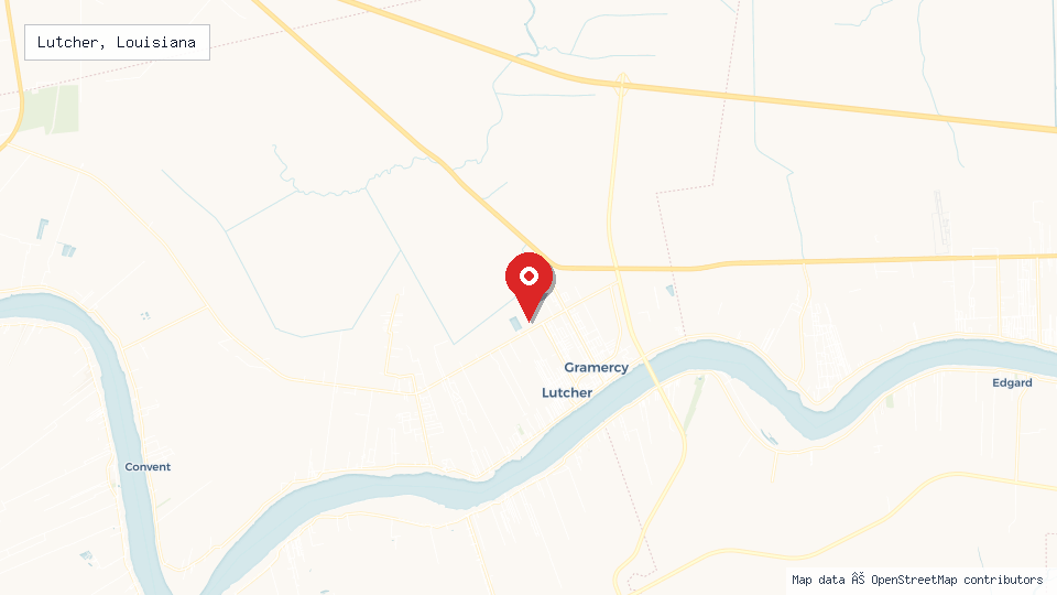 Street map of Lutcher, Louisiana with location pin