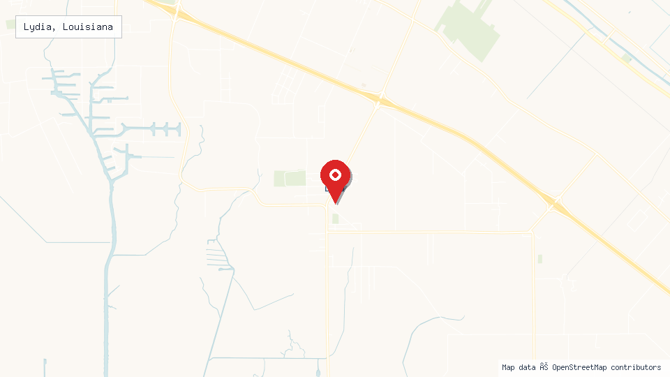 Street map of Lydia, Louisiana with location pin