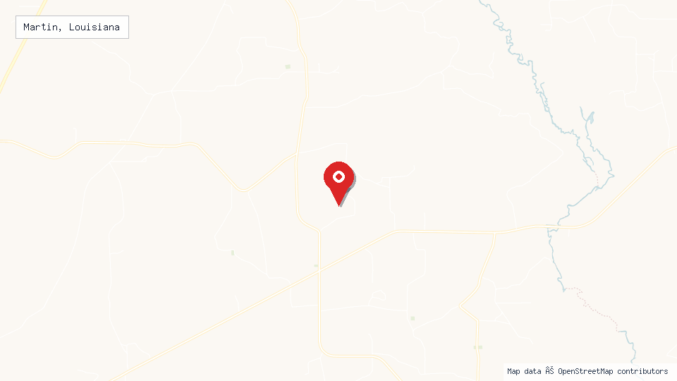 Street map of Martin, Louisiana with location pin