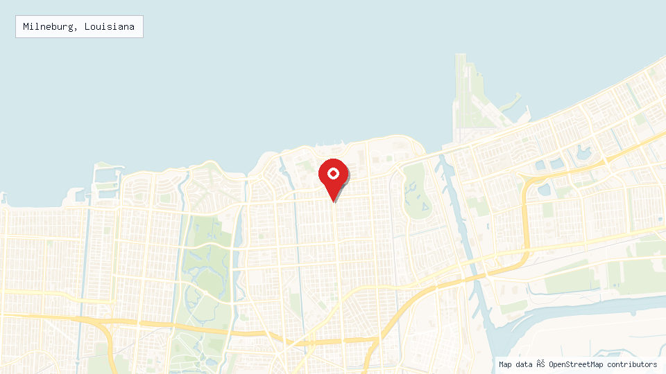 Street map of Milneburg, Louisiana with location pin