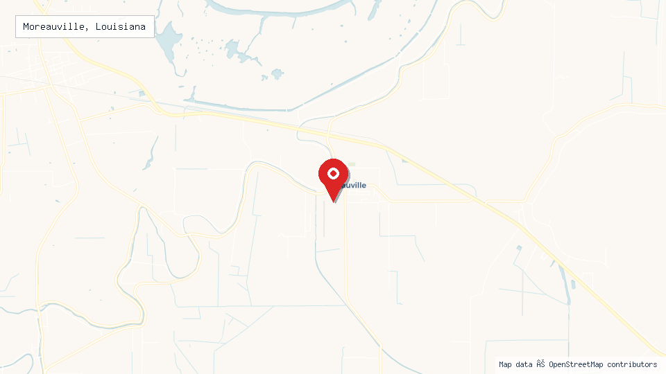 Street map of Moreauville, Louisiana with location pin