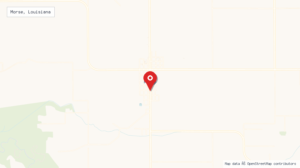 Street map of Morse, Louisiana with location pin