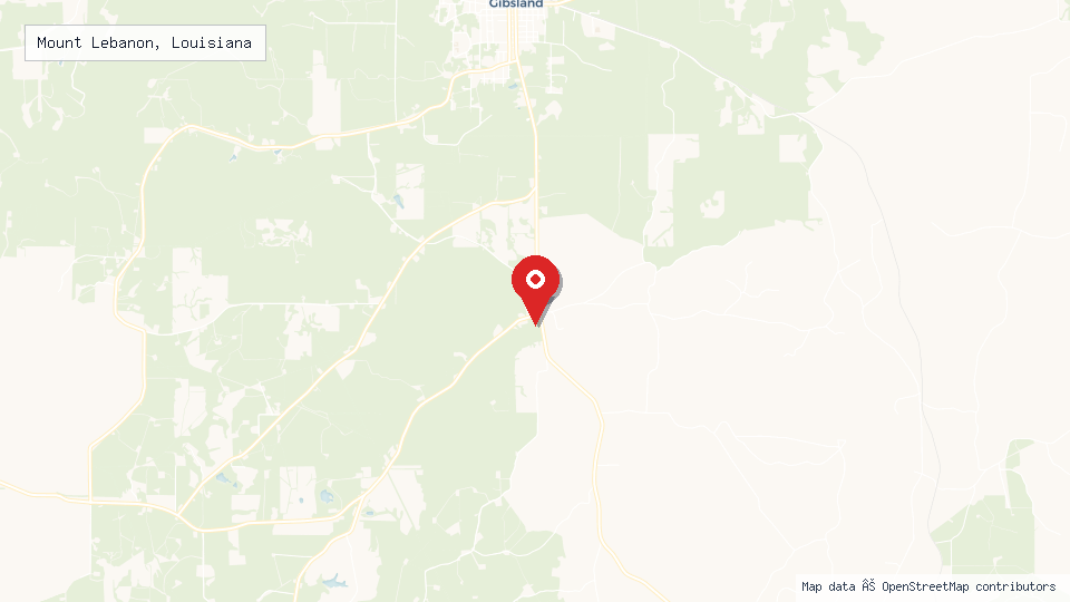 Street map of Mount Lebanon, Louisiana with location pin