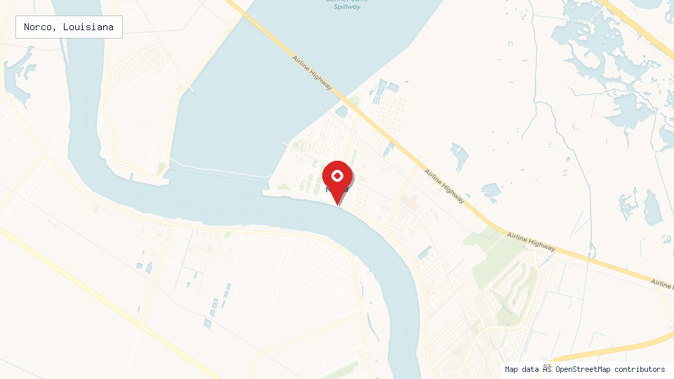 Street map of Norco, Louisiana with location pin