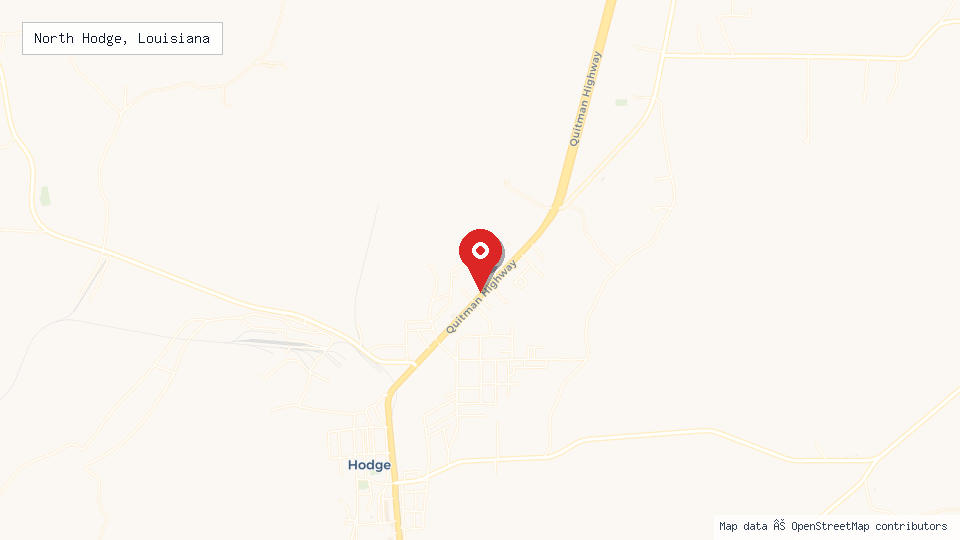 Street map of North Hodge, Louisiana with location pin