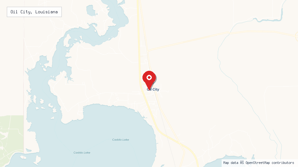 Street map of Oil City, Louisiana with location pin