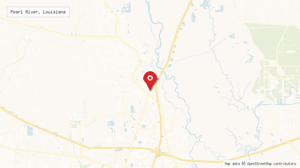 Street map of Pearl River, Louisiana with location pin
