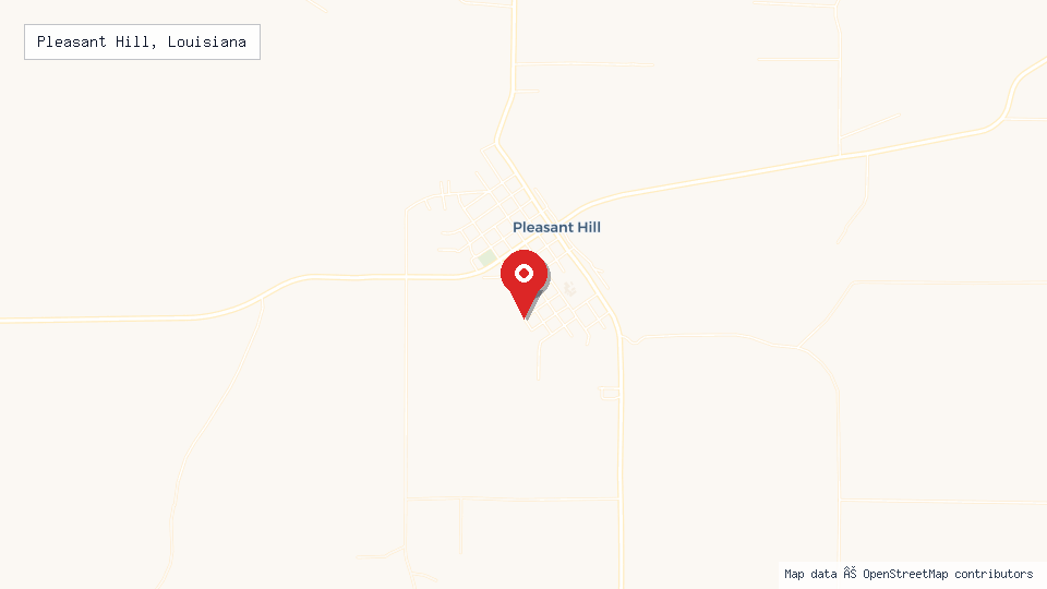Street map of Pleasant Hill, Louisiana with location pin