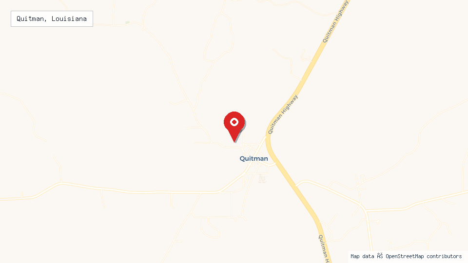 Street map of Quitman, Louisiana with location pin