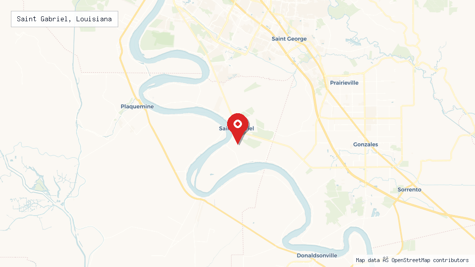 Street map of Saint Gabriel, Louisiana with location pin