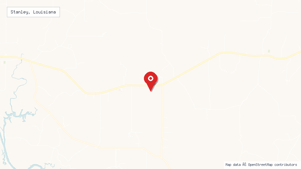 Street map of Stanley, Louisiana with location pin