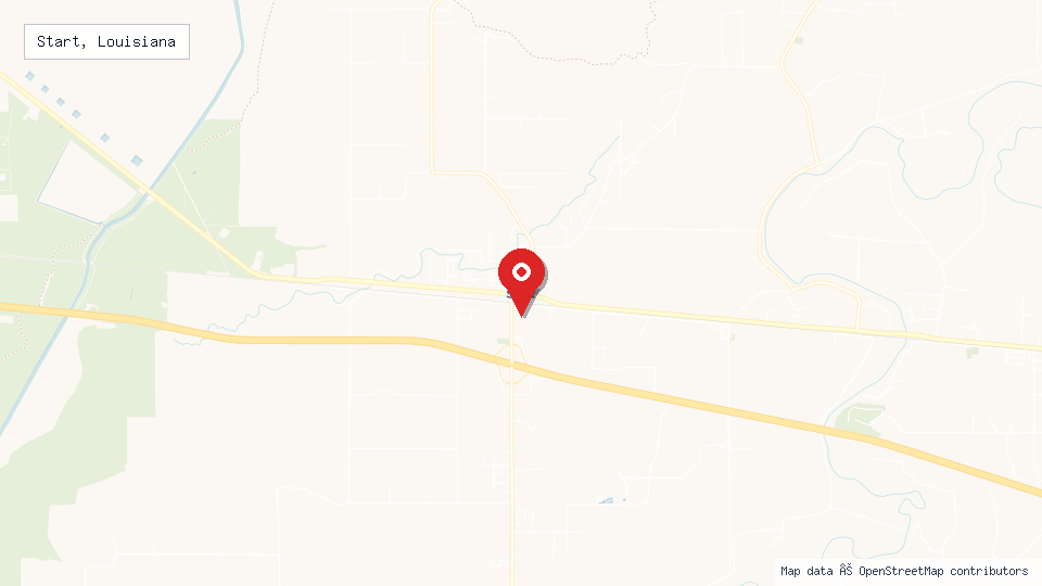 Street map of Start, Louisiana with location pin