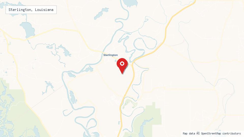 Street map of Sterlington, Louisiana with location pin