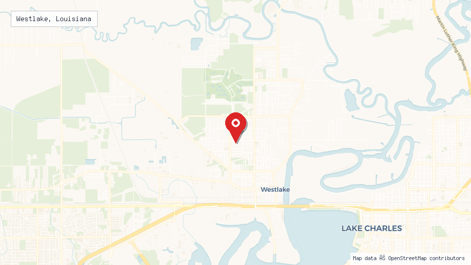 Street map of Westlake, Louisiana with location pin