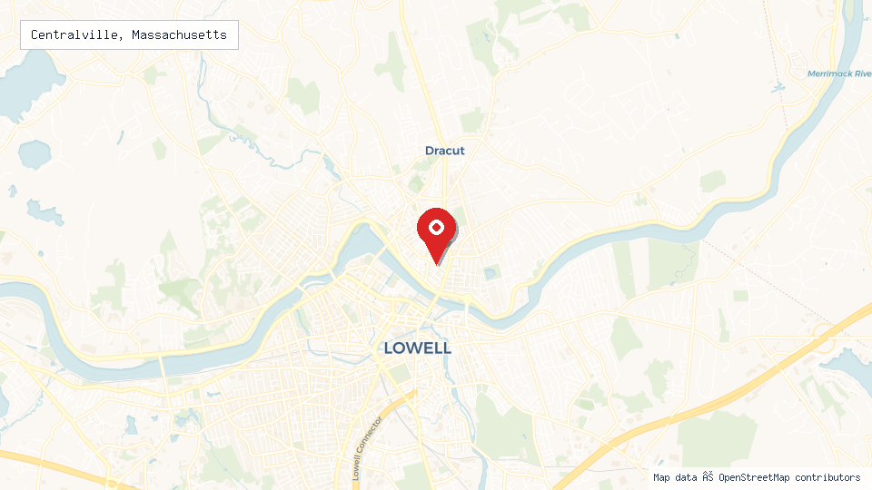 Street map of Centralville, Massachusetts with location pin
