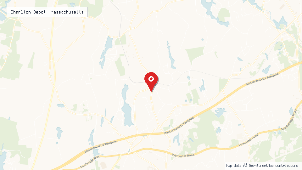 Street map of Charlton Depot, Massachusetts with location pin