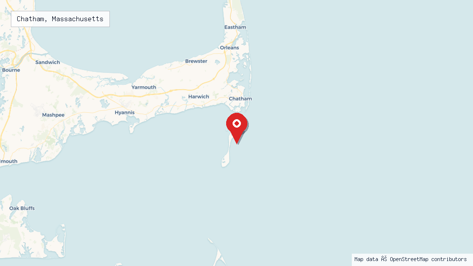 Street map of Chatham, Massachusetts with location pin