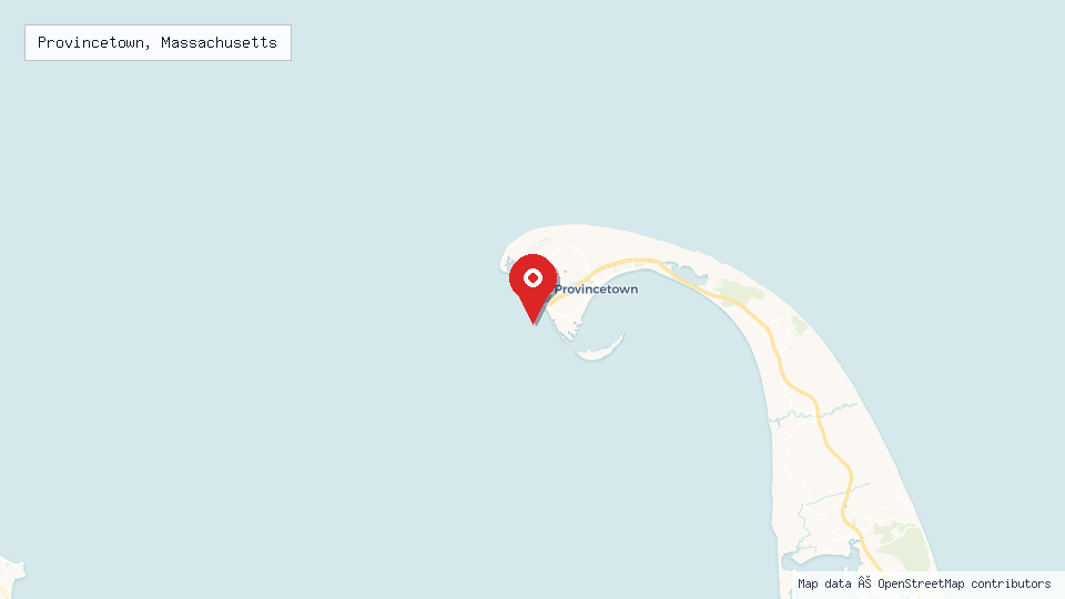 Street map of Provincetown, Massachusetts with location pin