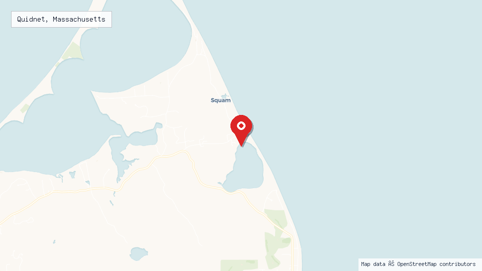 Street map of Quidnet, Massachusetts with location pin