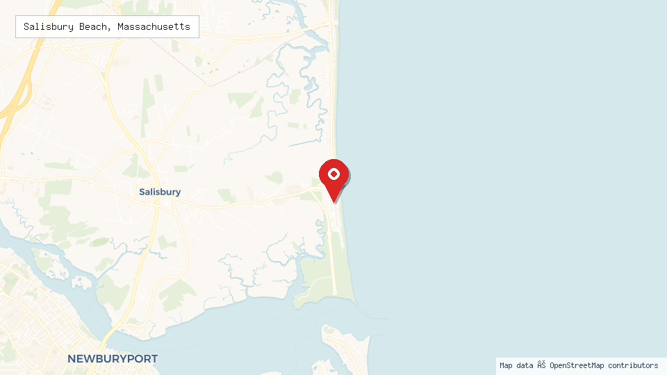 Street map of Salisbury Beach, Massachusetts with location pin