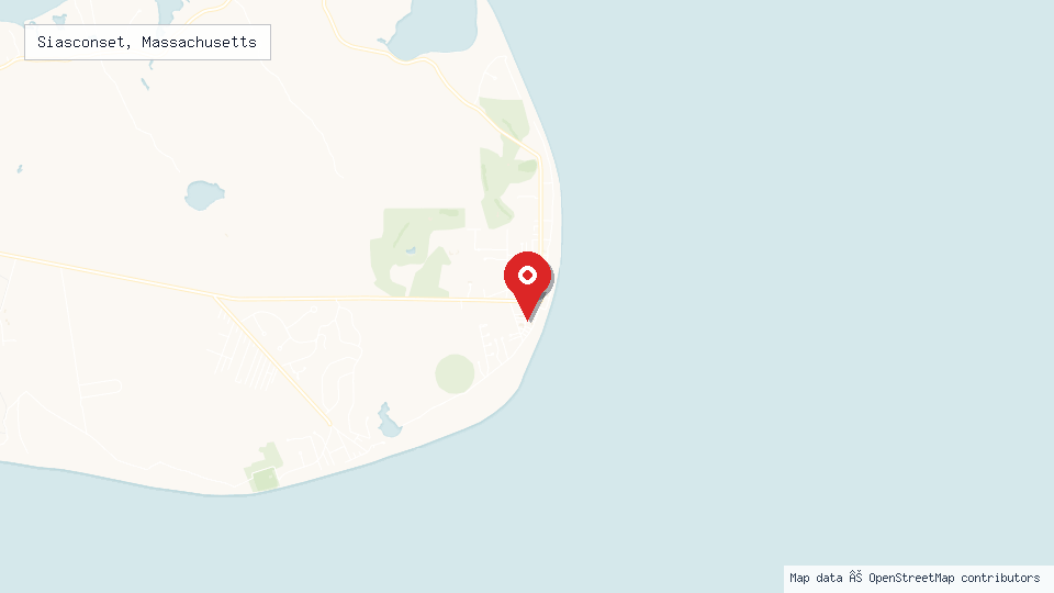 Street map of Siasconset, Massachusetts with location pin