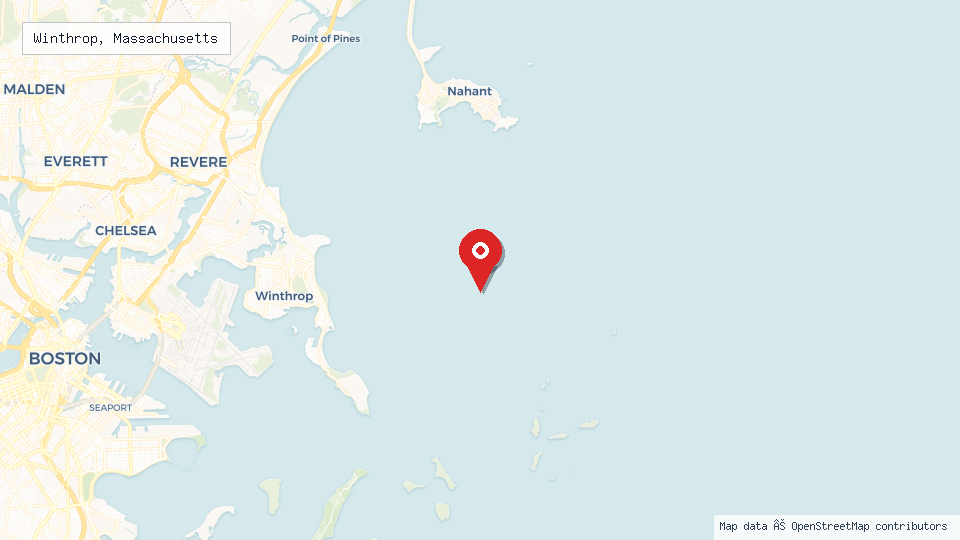 Street map of Winthrop, Massachusetts with location pin