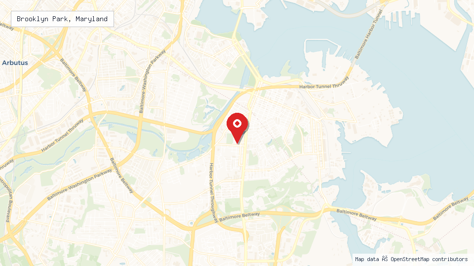 Street map of Brooklyn Park, Maryland with location pin