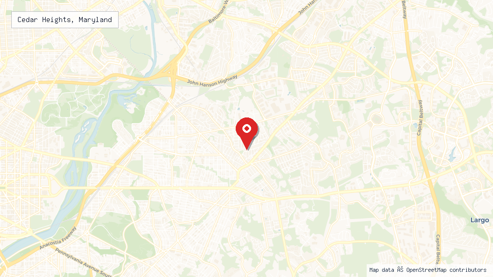Street map of Cedar Heights, Maryland with location pin
