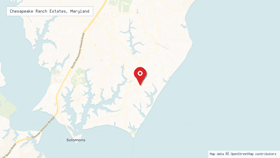 Street map of Chesapeake Ranch Estates, Maryland with location pin