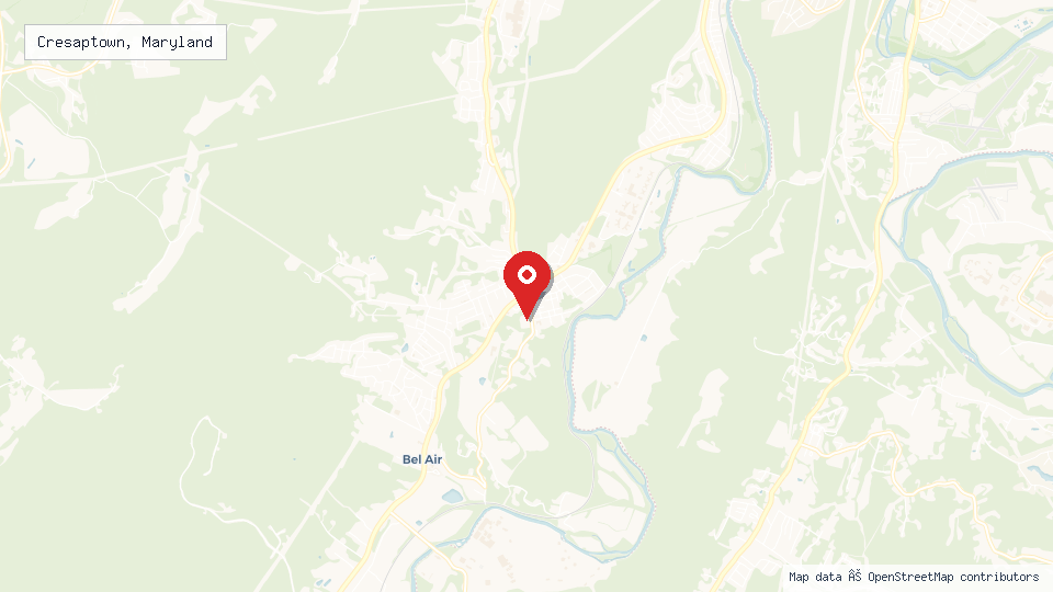 Street map of Cresaptown, Maryland with location pin